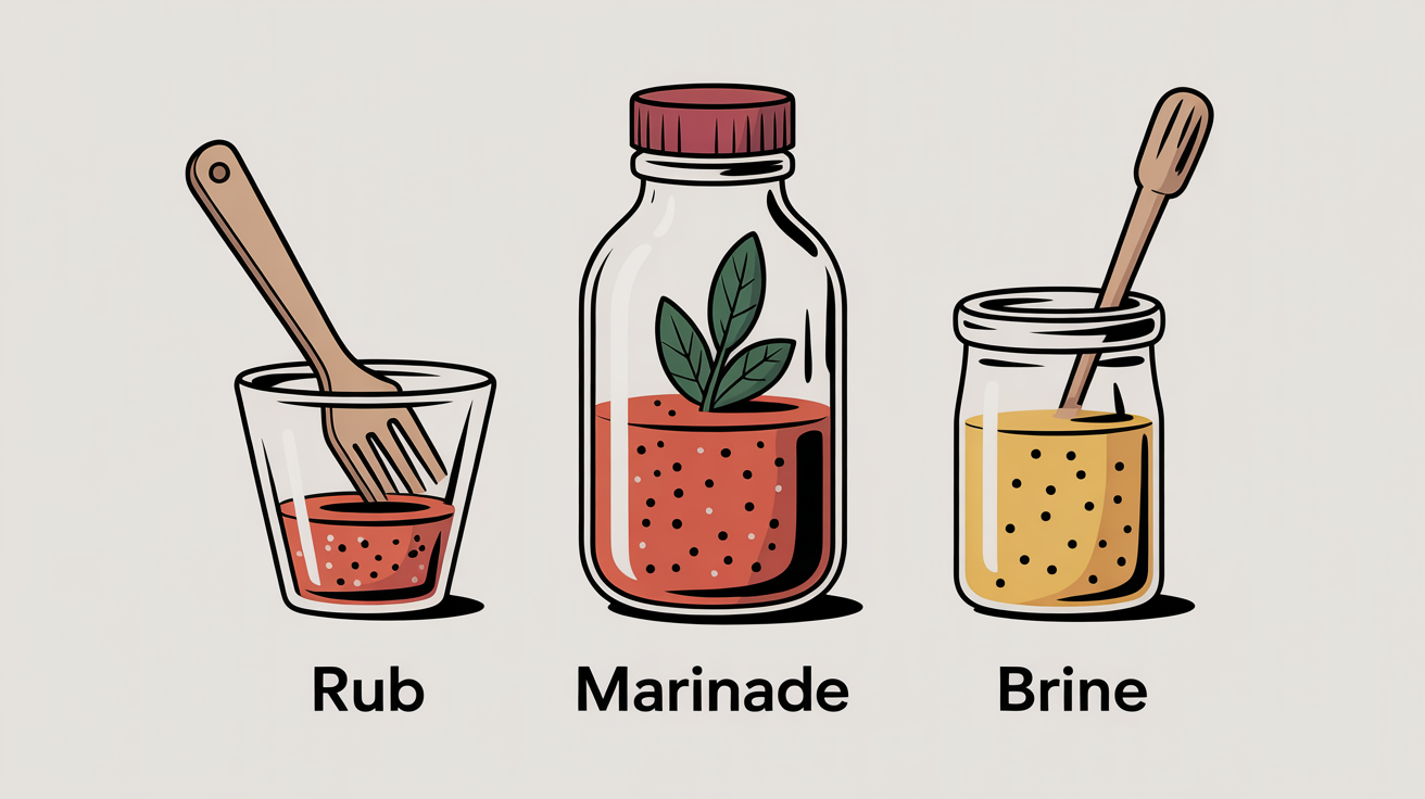 The Difference Between a Rub, Marinade, and Brine